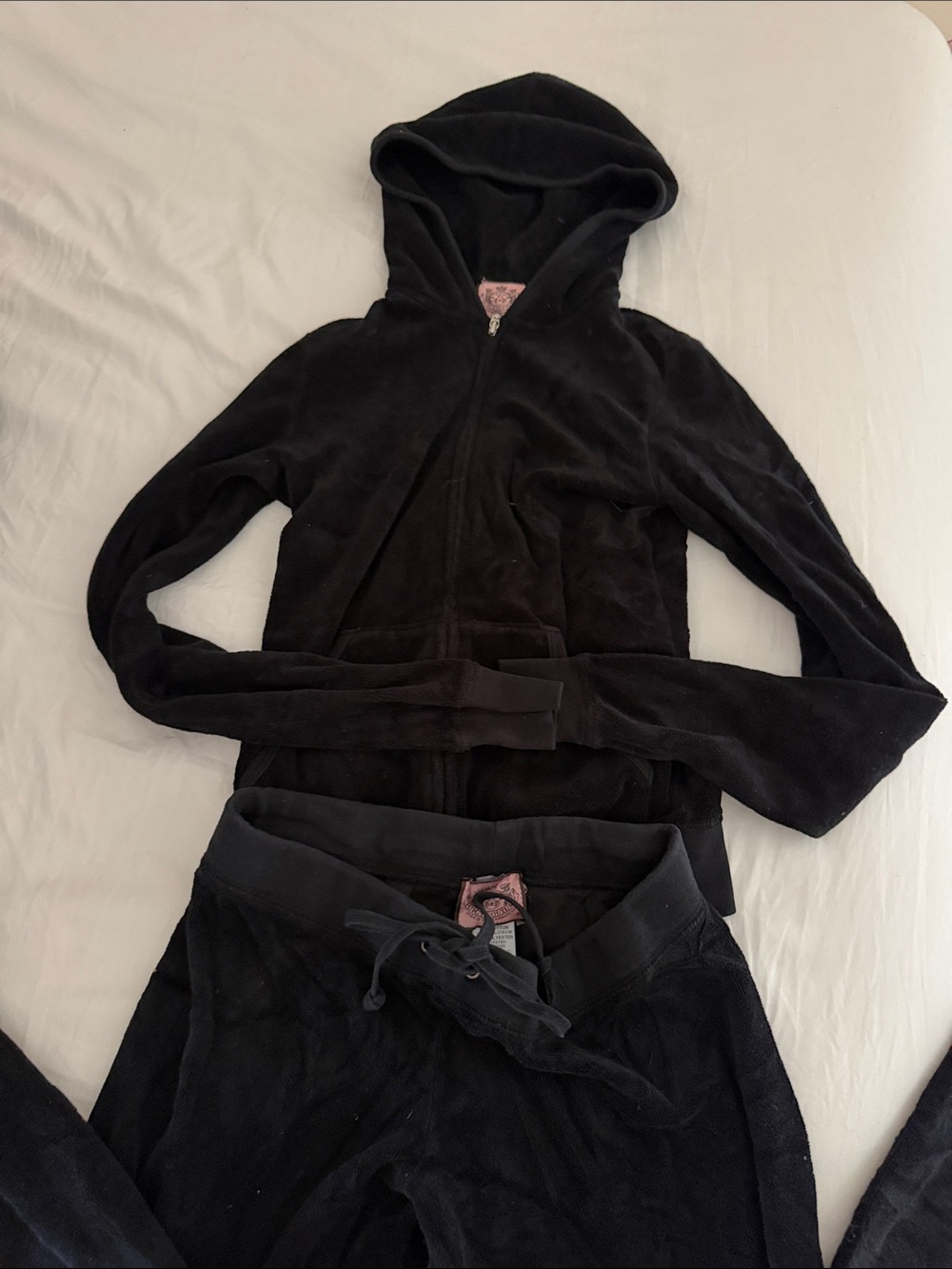 Juicy Couture Black Terry Hooded Zip Jacket